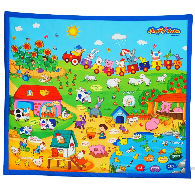 

Lalababy Infant Cognitive Crawl Pad HAPPY Farm Mania Game Blanket