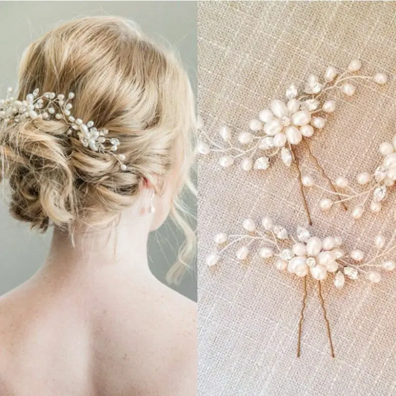 Trendy silver Hair Clip Vintage Wedding Bridal Pearl Flower Crystal Pins Bridesmaid Clips Side Comb Jewelry Accessorie | Дом и сад