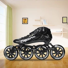 Углеродное волокно, обувь для скоростных коньков, взрослые мужчины и женщины, роликовые коньки, 4 колеса, 90 мм, 100 мм, 110 мм, волоконные спортивные кроссовки