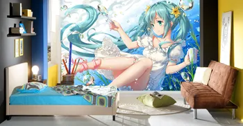 

[Self-Adhesive] 3D Hatsune Miku 971 Japan Anime Wall Paper mural Wall Print Decal Wall Murals Belly