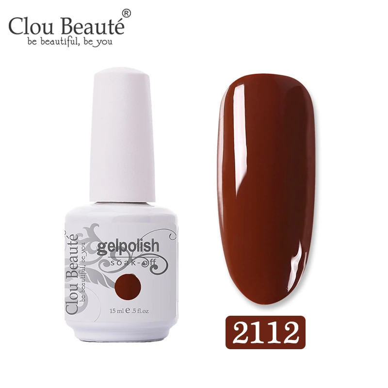2112 Clou Beaute 15 мл Гель-лак для ногтей 131 чистые Зимние Цвета Длительный Гибридный гвоздь Гель-лак Hybird дизайн праймер для ногтей - Цвет: 2112