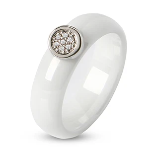 6mm White Silver Дизайн, женские кольца, гладкая изогнутая поверхность, Милый светильник, керамические кольца розового цвета, ювелирные изделия, подарок на Рождество, помолвку - Цвет основного камня: 6mm White Silver