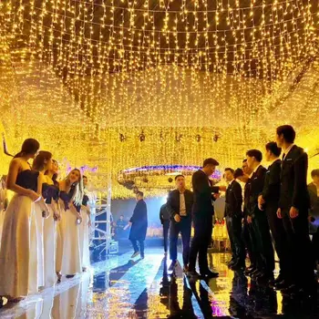 

Garland Xmas 96LED Curtain Icicle Lamp String Fairy Light for Outdoor Decor Wedding home window party decor