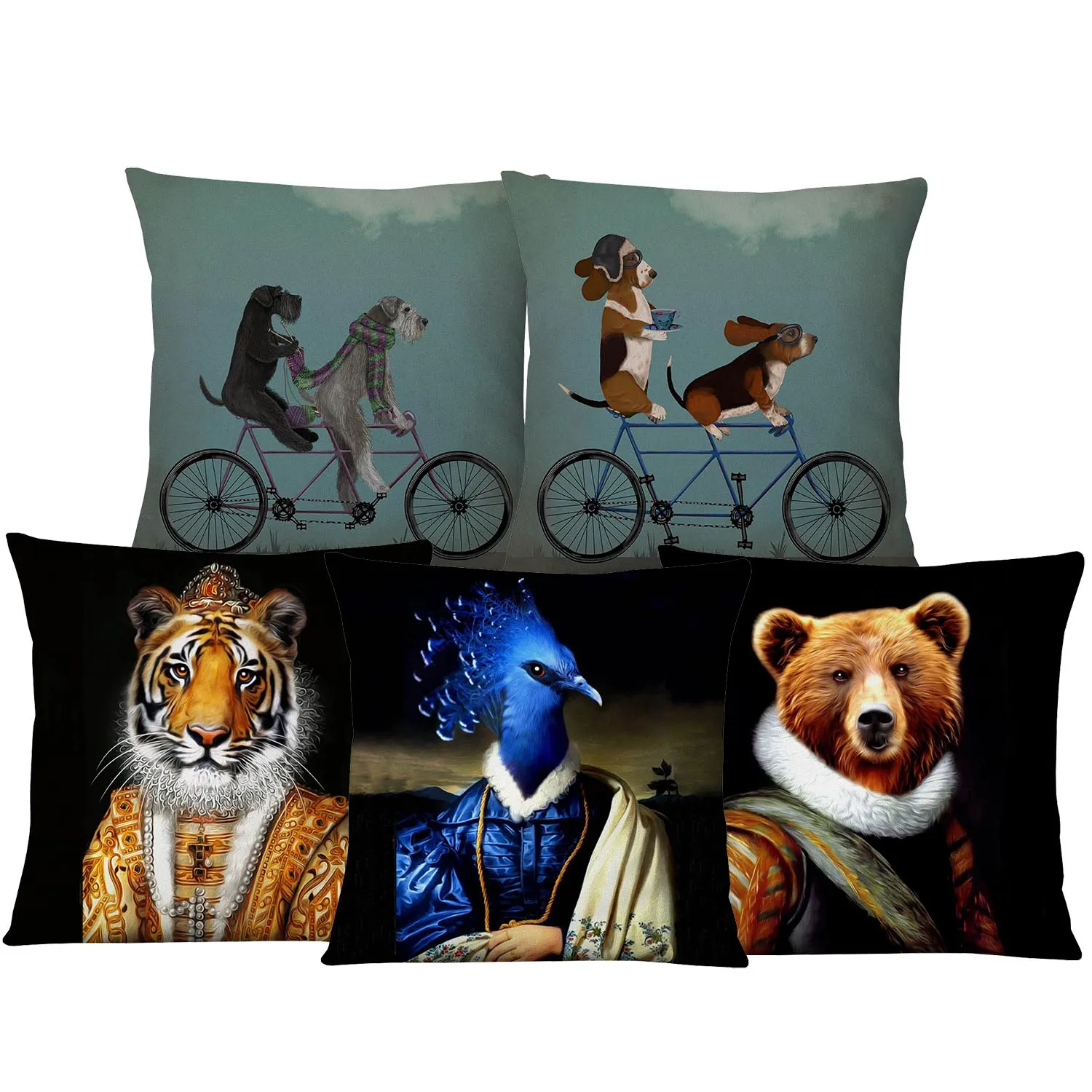 Медведь Утка животных накидки на подушки милый мопс собака породы Шнауцер