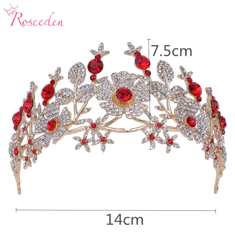 5 Colors Crystal Rhinestones Royal Princess Bridal Tiaras Crown Rhinestone prom Crowns Bride Wedding Hair Accessories RE3541