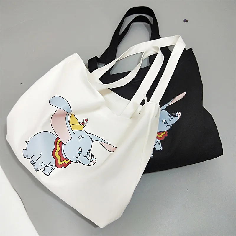 Новая однотонная Холщовая Сумка Disney Женская милая Студенческая Сумочка на плечо