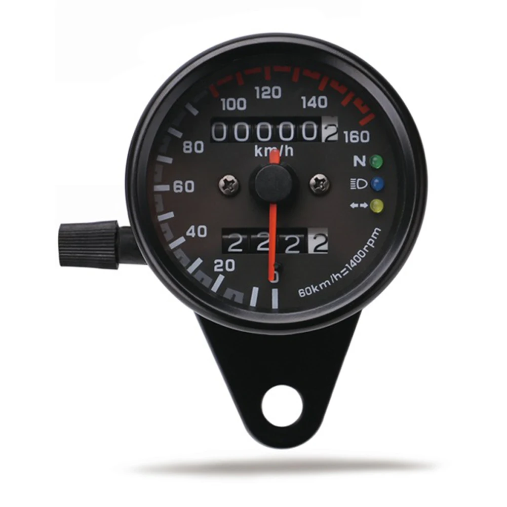 

12V Accurate Universal Measuring Iron Stylish Tachometer LED Backlight Motorcycle Speedometer Replacement Professional Odometer