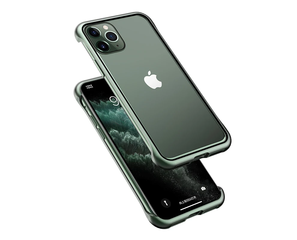 Ультра тонкий противоударный чехол для телефона для Apple iPhone 11/Pro/Max Роскошный Алюминиевый металлический и устойчивый к царапинам 9H чехол из закаленного стекла