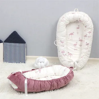 

Washable Cotton Baby Nest Bed Travel Cribs for Boys Girls Newborns Cot Baby Bed Bassinet Bumper