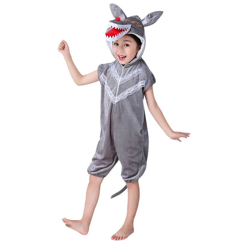 Kids Cartoon Animals Grey Wolf Costumes Halloween Cosplay Costume Boy Girl Kindergarten Disfraces Dress Up Role Play Jumpsuit Kids Cartoon Animals Grey Wolf Costumes Halloween Cosplay Costume Boy Girl Kindergarten Disfraces Dress Up Role Play Jumpsuit