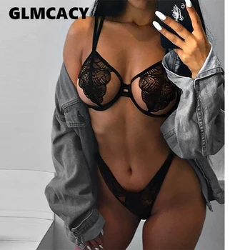 

Plus Size Oversize Lace Patchwork G-string Lingerie Sets Women Plus Size Sexy & Club Night Out Wear