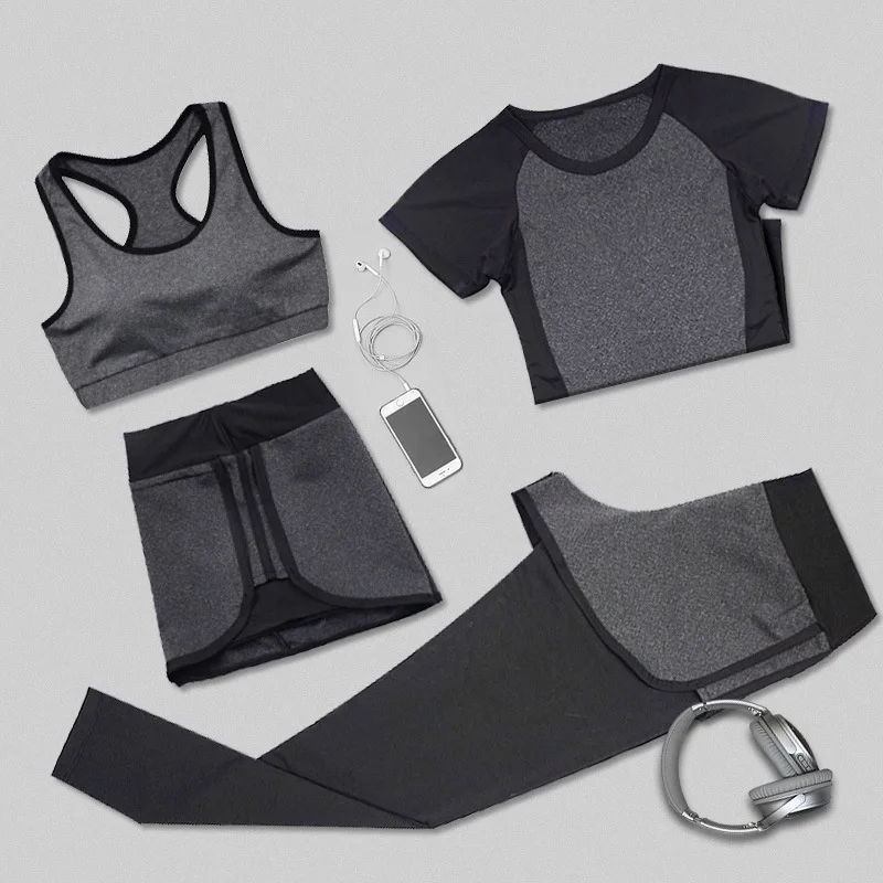 

Yoga Clothes Suit Women's Spring And Summer New Style Gym Sports Clothing Women's Slim Fit Slimming Fitness Quick-Dry Coat Four-