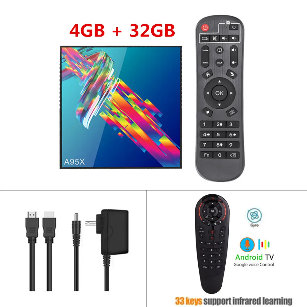 A95X R3 Android Smart tv Box Android 9,0 Rockchip RK3318 2,4G/5G Wifi BT4.0 4 ГБ 32 ГБ 64 Гб rom Netflix Youtube Android tv Box - Цвет: 4GB 32GB G30 Voice