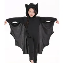 ЛИВА девочка ребенок аниме косплей милый костюм летучей мыши Дети Хэллоуин костюмы для девочек черный комбинезон соединяет крылья Косплей Бэтмен