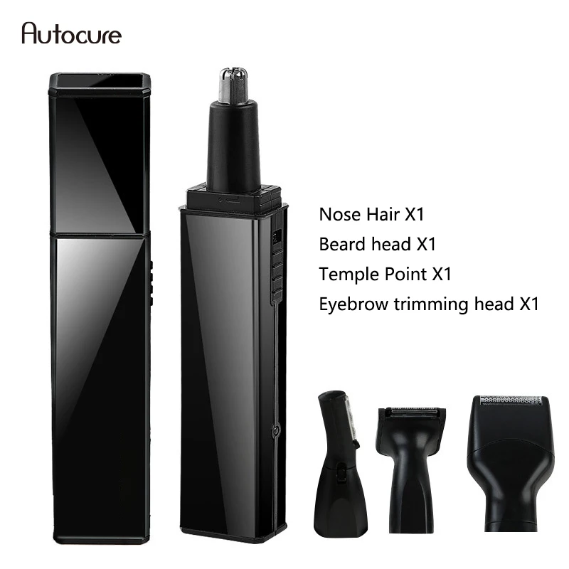 Autocure 2020 New Stylish Multi-Function Electric Nose Hair Trimmer Four-In-One Fast Charging Mini Razor Temples Eyebrow Set afbeelding
