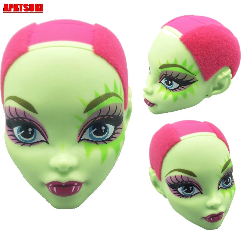 Мягкая лысина с зеленым лицом для куклы монстра High головки макияжа 1:6 кукла BJD