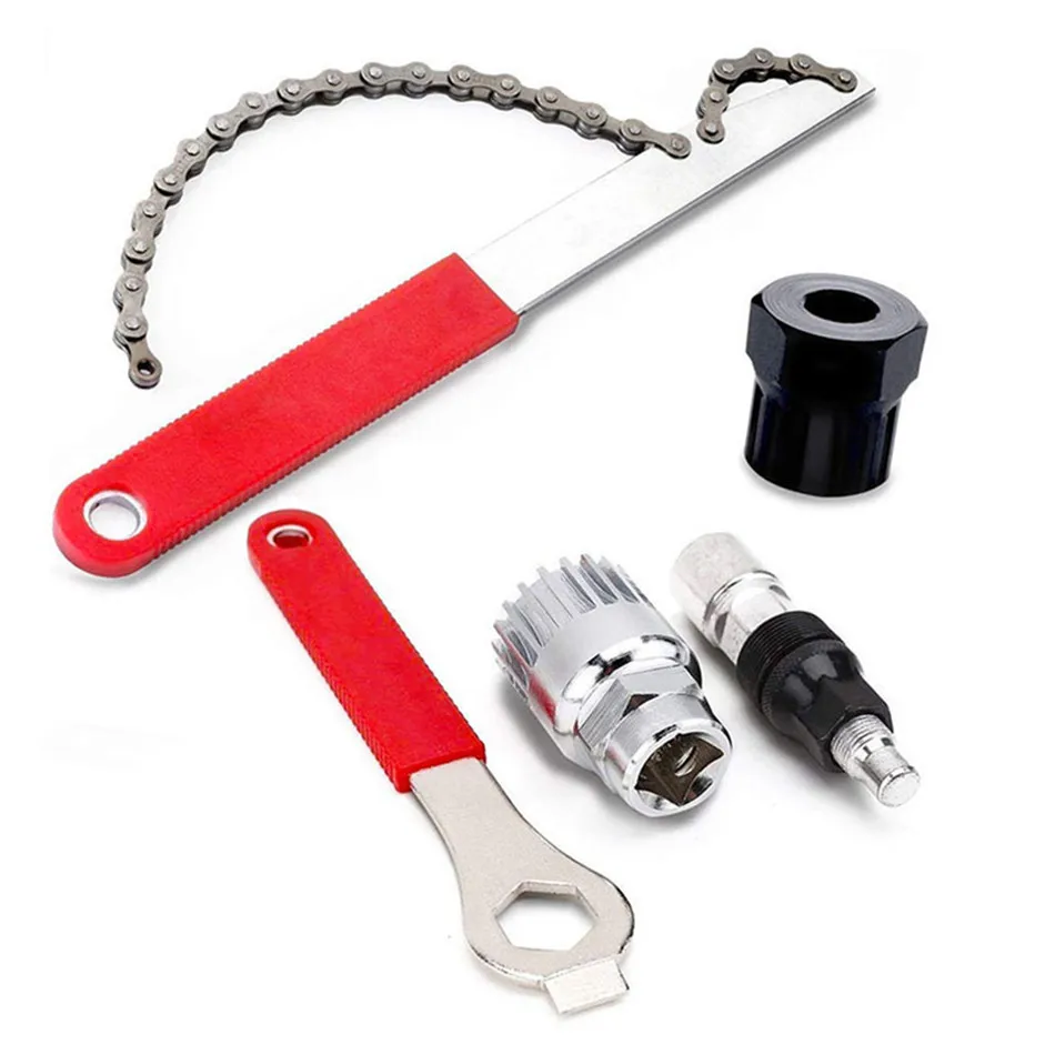

TimelyTrust 5pcs Bicycle Flywheel Disassembly and Installation Tools Bicycle Chain Flywheel Shaft Disassembly and Repair Tools