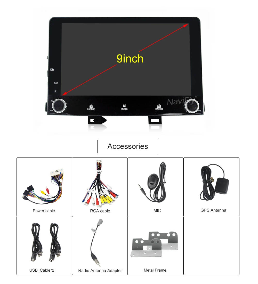 Clearance Android 9.0 Car Radio BT Multimedia Player Navigation GPS For KIA RIO 2017 2018 2019 Car GPS BT wifi RDS 6