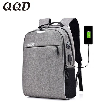 

QQD anti theft backpack women business smart backpack waterproof school bag book travel laptop backpack teenage rucksack men new