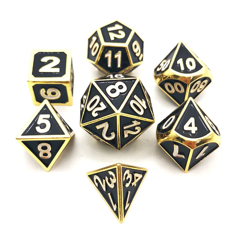 Rand slim Collectief New arrival Metal dice dobbelstenen d4-d20 dnd dice set 7pcs/Set upscale  polyhedral dados Dados rpg rol - AliExpress