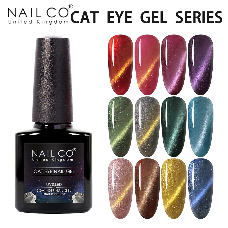 NAILCO Cat Eye Gel Nail Polish 10ml New 3D UV/LED Art Varnish Soak Off 46 Colors Lacquer Gellack Holographic | Красота и здоровье