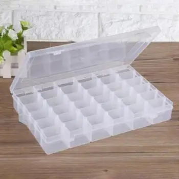 

36 Grid Storage Jewelry Box Home Plastic Organizer Container with Adjustable Dividers