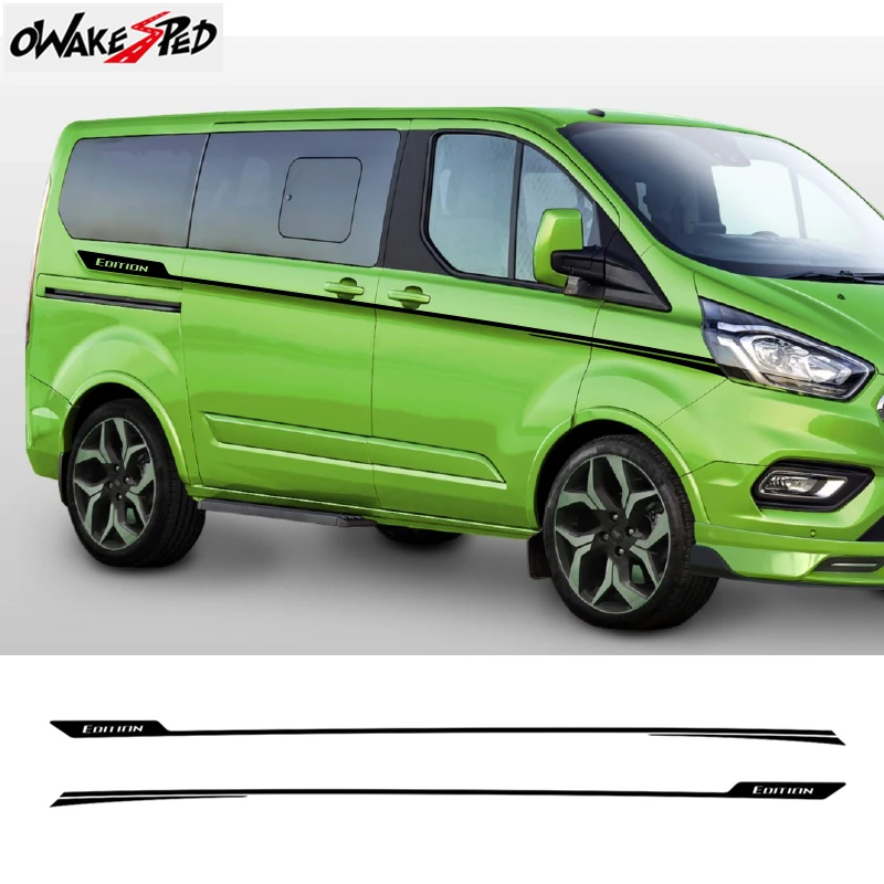 Car Door Waist Line Decor Stickers For-Ford Tourneo Custom Sport Stripes Stickers Auto Styling Body Vinyl Decals