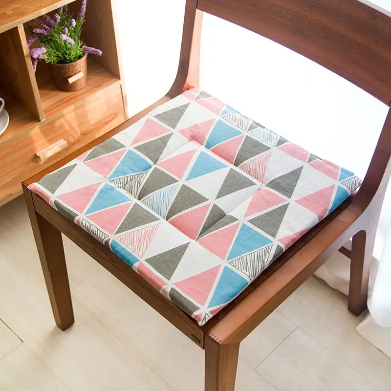 Pink triangle 38*38 см в скандинавском стиле, качественные подушки для стула, квадратный коврик для ягодиц татами, диванная подушка для спины, дышащая подушка для стула - Цвет: Pink triangle