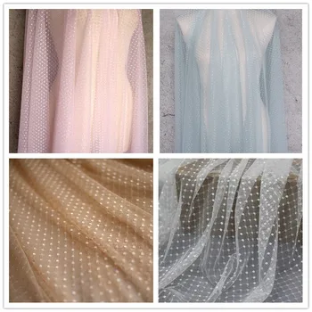 

3Meters 140CM Stretchy Black Mesh Tulle Fabric Jacquard Dots Mesh Lace Fabric For Summer Dress Background Decorative Accessories