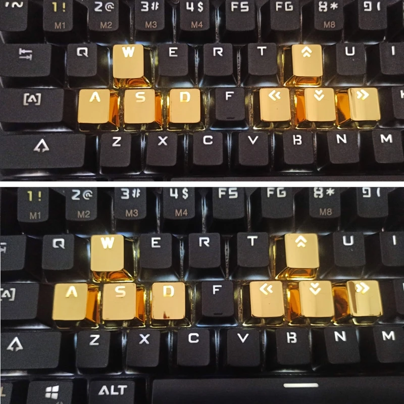 

8pcs Metal Keycaps WASD ARROW Zinc Alloy KeyCap Backlit Key Cap OEM Profile