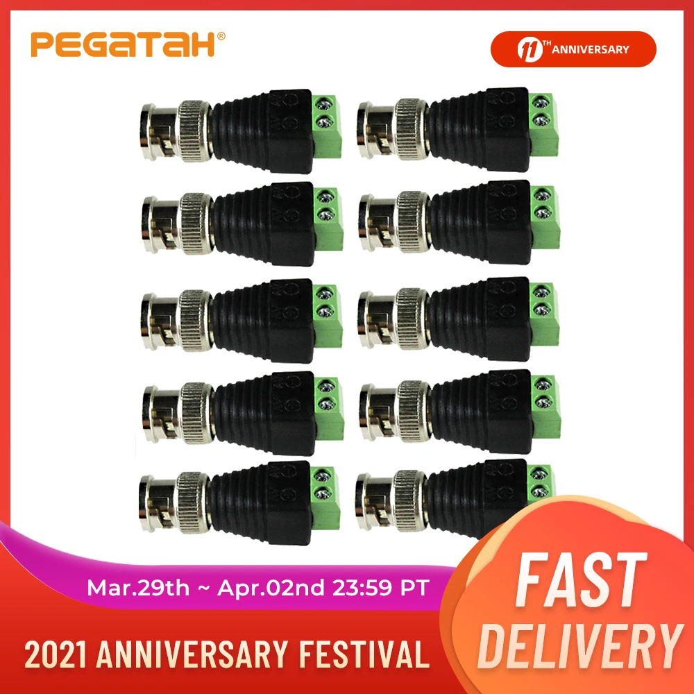 Conectores BNC para cámara AHD, CVI, TVI, CCTV, Coaxial/Cat5/Cat6, Cables