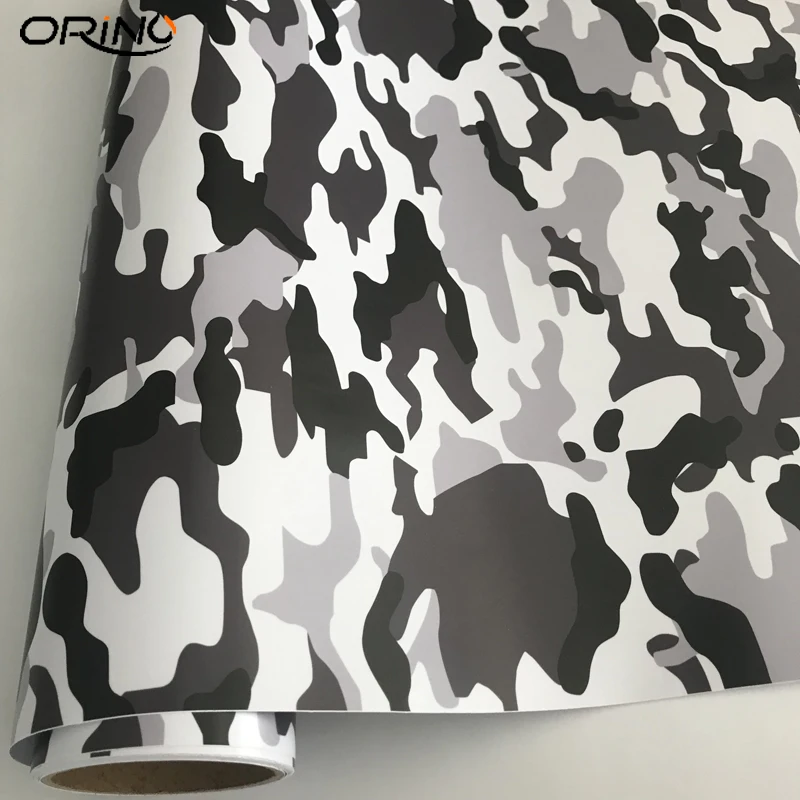 Black Grey White Camouflage Vinyl Wrap Sticker-1