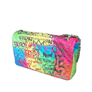 

Color Graffiti shoulder bag Lingge Trendy Oversized Crossbody Bag women handbag BW01-SB-cstydb