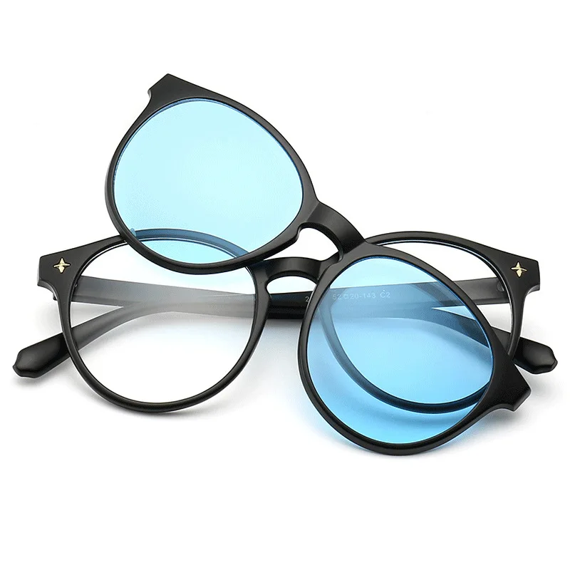 Seemfly 6 в 1 клип на солнцезащитные очки Женские оправы клипсы магнитные поляризованные солнцезащитные очки магнитные очки мужские Оптические очки