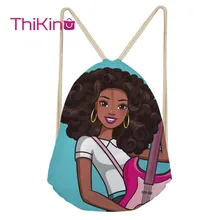 Thikin Pop/черный повседневный мешок на завязках для девочек, сумка для женщин, дорожный рюкзак для малышей, мягкая женская пляжная сумка со шнурком