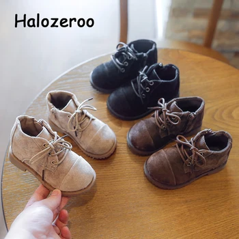 

New Autumn Kids Martin Boots Children Genuine Leather Shoes Baby Girls Ankle Boots Boys Black Shoes Fashion Boots Brand Boots