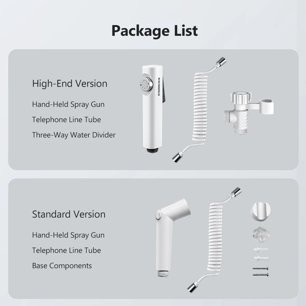 Xiaomi Higold Handheld Bidet Sprayer Set For Toilet Stainless Steel Hand Faucet Gun For Bathroom Self Cleaning Hand Shower Head