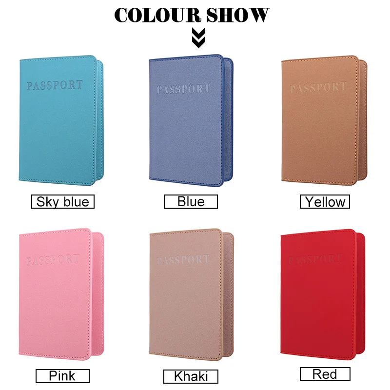 Travel Passport Holder Brief Solid Document Holder Multi-card Position ID Card Cover Holder Multifunction Unisex Coin Purse