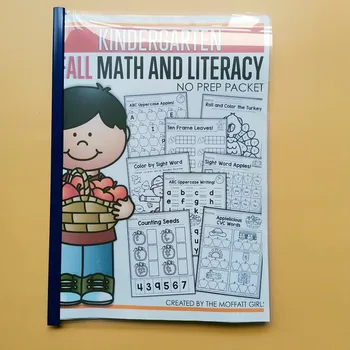 

Educational Toys for Children Fall Math and Literacy Packet Classroom Decoration Learn English Book Color Painting Exercise Book