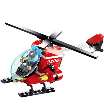 

Fire Rescue Helicopter Mini Bricks 91 Pcs Assemble Building Early Educational Blocks Set Toys For Children's Gifts