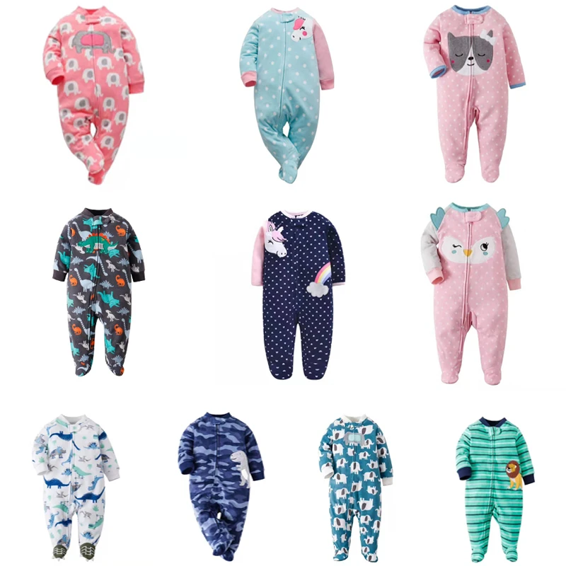 NEWBORN BABY GIRL JUMPSUIT cartoon unicorn winter clothes long sleeve footies new born boy sleep pajamas 0-12 month costume