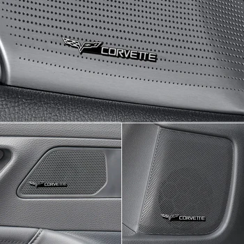 

4pcs 3D aluminum speaker stereo speaker badge emblem Sticker for Chevrolet Corvette Colorado Cruze Spark Captiva Car Accessories