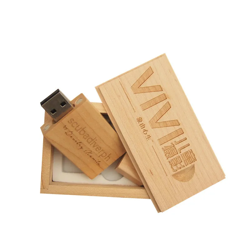 Maple with box Деревянный+ коробка USB флэш-накопитель 2,0 флеш-накопитель карта памяти 4 ГБ 8 ГБ 16 ГБ 32 ГБ флэш-накопитель с логотипом на заказ свадебная фотография - Цвет: Maple with box