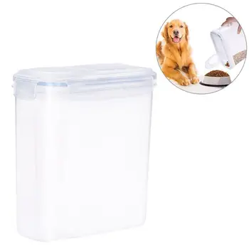 

UEETEK 4L Pet Dog Food Storage Container with Graduated Scale Transparent Buckle Sealed Food Storage Box
