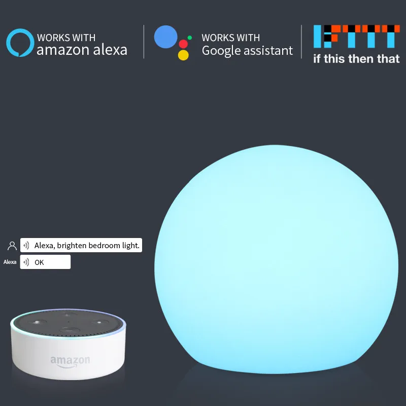WiFi умный стол лампа совместима с Alexa Google Home Голосовое управление ручной сенсорный свет светодиодный ночник дистанционное управление