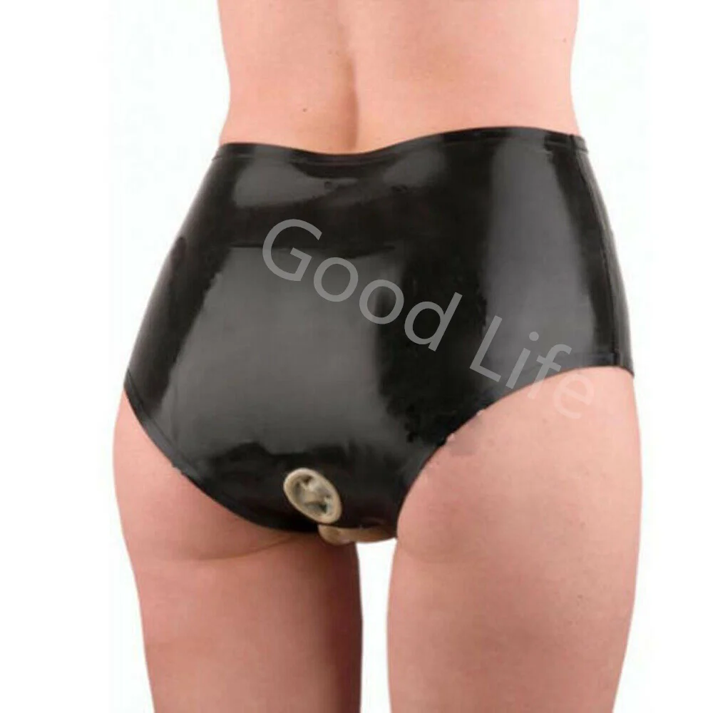 

Sexy Latex Underwear Boxer Shorts Briefs With Anus&Vaginal Condom Handmade Women Short Pants kakegurui cosplay costume