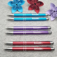 10 шт./лот, 10 цветов, хорошая шариковая ручка, металлическая шариковая ручка, черные и синие чернила, рекламные подарки, индивидуальный логотип, подарки на день матери