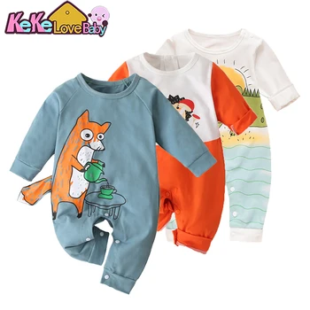 

Baby Romper Autumn Newborn Boy Clothes Long Sleeve Cute Animals Cotton Jumpsuit Cartoon Infant Baby Onesies Girls Clothing Full