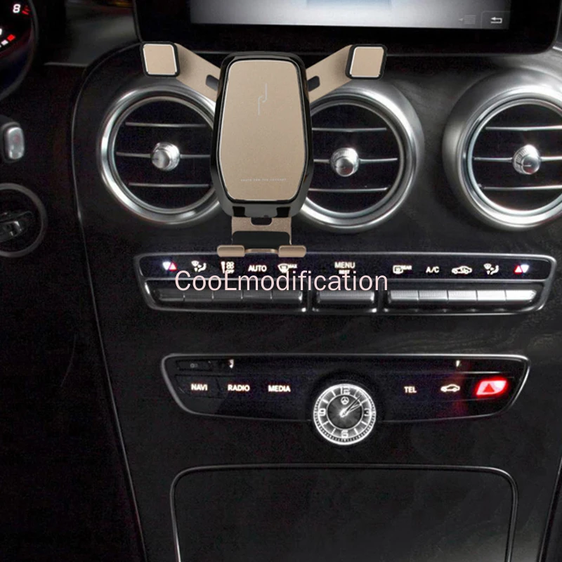 Mobile Phone Holder Phone Holder Car phone holder for Mercedes W205 GLC COUPE S205 C205 glc x253 300 C250 C260 car navigation holder Mobile phone stand c-class