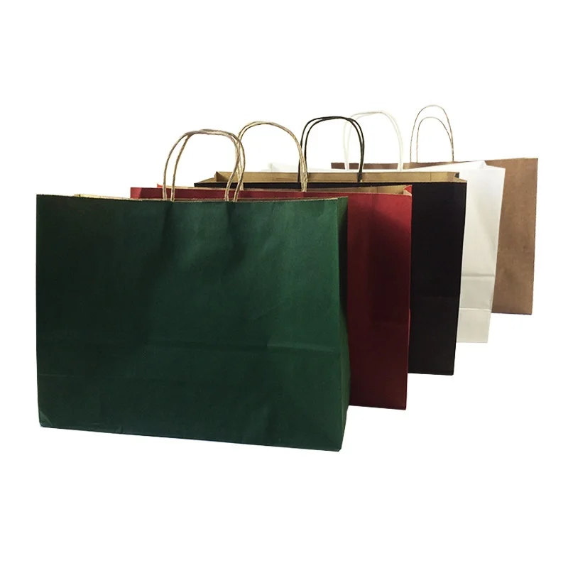 

10 Pcs/lot Multifuntion Kraft Paper Bags With Handle Multicolor Optional Gift Party Holiday Recyclable Package Bag 42*31*13cm